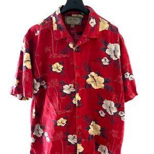 Palm Island Hawaian Floral Shirt Size Large